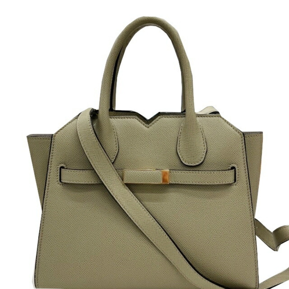 Valextra 2 Handle Milano Bag Mini Soft Calfskin Tundra Green Handbag Shoulder...